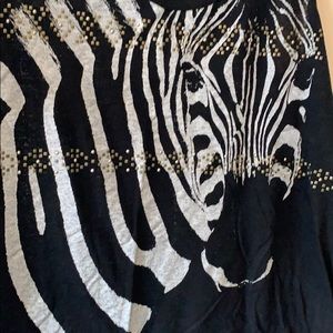 American eagle black racer back zebra studded tank